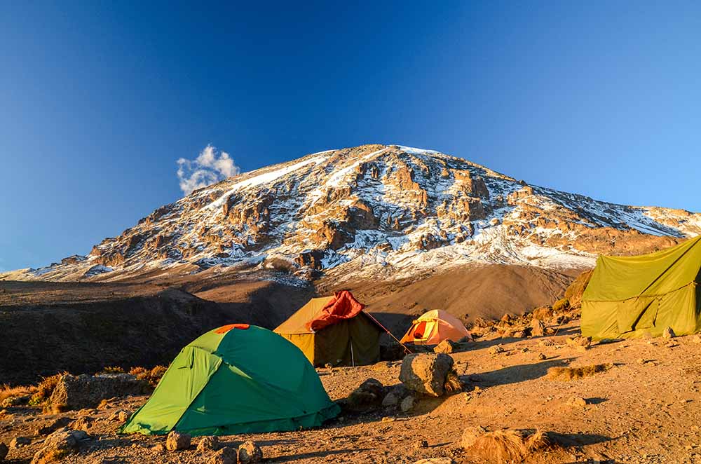 Alpine desert landscape near Kilimanjaro's summit